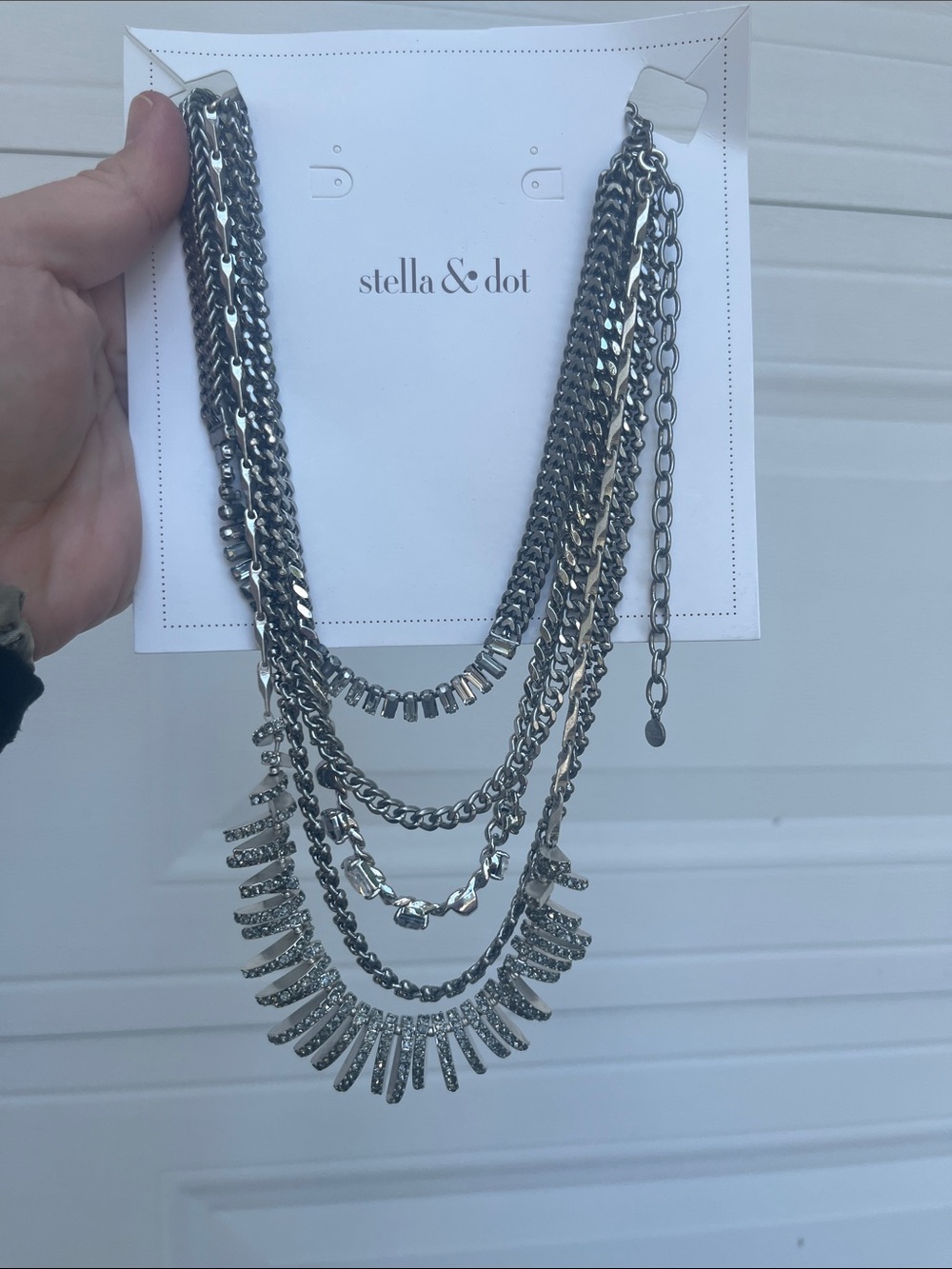 Stella & Dot Layered Silver Multi-Chain Necklace
